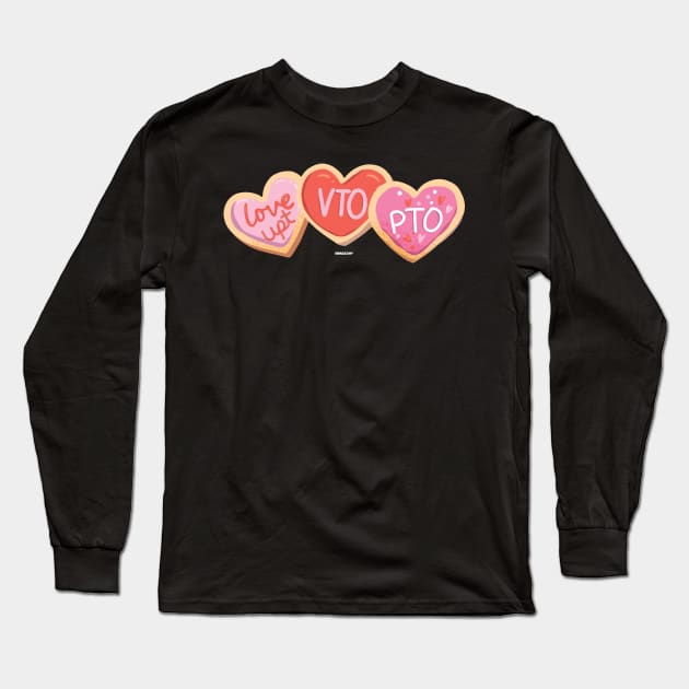 Valentines Day Coworker Swagazon PTO VTO Valentine Cookie Long Sleeve T-Shirt by Swagazon